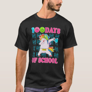 100 Tage Schultrockenlegung Einhorn Holding Maske T-Shirt