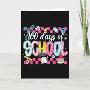 100 Tage Schultüchlein Schleife Lehrer Kind Karte