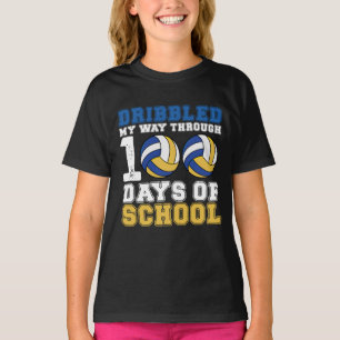 100 Tage Schulturnen mit Dribbling im Volleyball T-Shirt