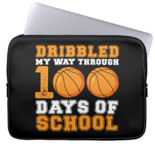 100 Tage Schulturnier Basketball dribbelnd übersta Laptopschutzhülle