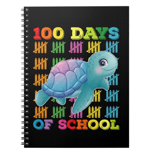 100 Tage Schulturtle Lehrer Schüler Notizblock (Vorderseite)