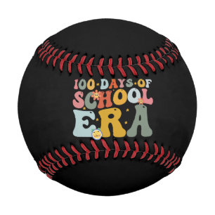 100 Tage Schulzeit Era Groovy Lehrer Kinder Baseball