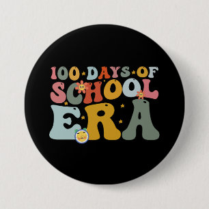 100 Tage Schulzeit Era Groovy Lehrer Kinder Button