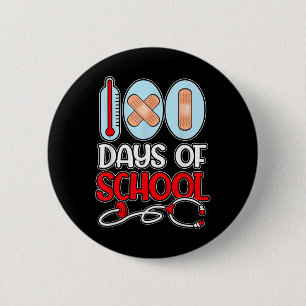 100 Tage Schulzeit Stethoscope Nurse Li Liebe Button