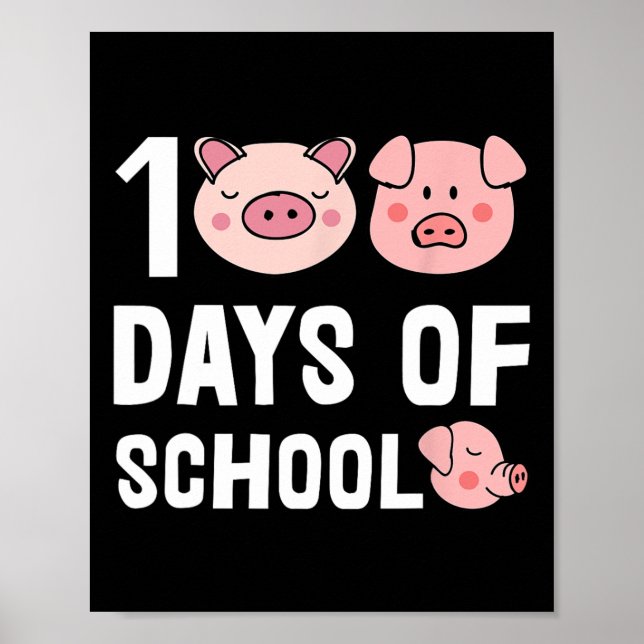 100 Tage Schweinefleisch Cartoon Lehrer Niedlich S Poster (Vorne)
