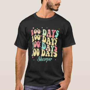 100 Tage Sharper Retro Groovy Lehrer Kinder T-Shirt