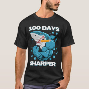 100 Tage Sharper Shark Spaß 100 Tage Schule T-Shirt