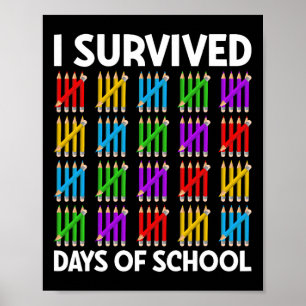 100 Tage Shirt Kinder 100 Tage Schulunterricht Poster