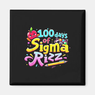 100 Tage Sigma Rizz 100. Tag der Schule Kinder Magnet