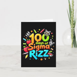 100 Tage Sigma Rizz Funny 100 Tage der Schule Karte