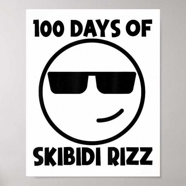 100 Tage Skibidi Rizz Cool 100 Tage Poster (Vorne)