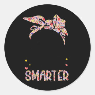 100 Tage Smarter Girls Messy Bun Hair 100. Tag Runder Aufkleber