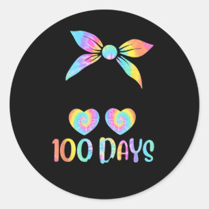 100 Tage Smarter Girls Messy Bun Hair 100. Tag Runder Aufkleber