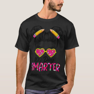 100 Tage Smarter Girls Messy Bun Hair 100. Tag T-Shirt