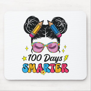 100 Tage Smarter Messy Bun Girl 100. Tag Mousepad