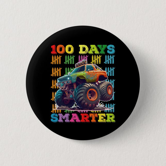 100 Tage Smarter Monster Truck 100. Tagesschule Button (Vorderseite)