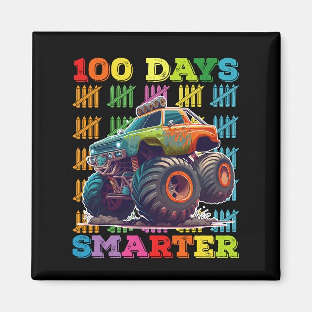 100 Tage Smarter Monster Truck 100. Tagesschule Magnet (Vorne)