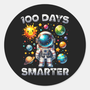 100 Tage Smarter Space Astronaut 100. Tagesschule Runder Aufkleber