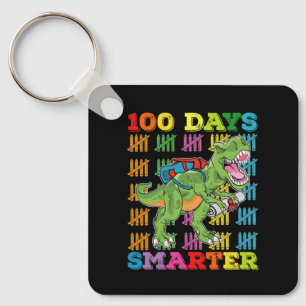 100 Tage smarter T Rex Dinosaurier 100. Tag Schule Schlüsselanhänger