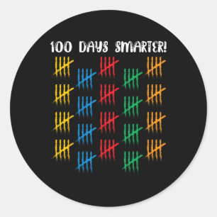 100 Tage Smartere Niedlich Student Boys Girls 100 Runder Aufkleber