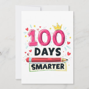 100 Tage Smartere Tage des Schullehrers Feiertagskarte