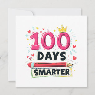 100 Tage Smartere Tage des Schullehrers Feiertagskarte