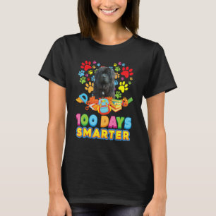 100 Tage Smarteres Neufundland Dog Paw Prints Hear T-Shirt