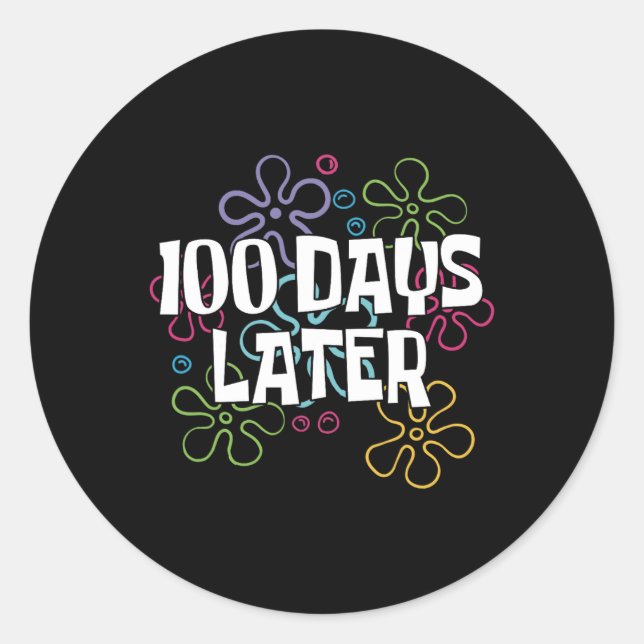 100 Tage später glückliche 100 Tage Schule schlaue Runder Aufkleber (Vorderseite)