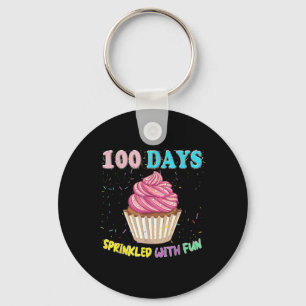 100 Tage Sprinkled Fun Pink Cupcake 100 Tage von S Schlüsselanhänger