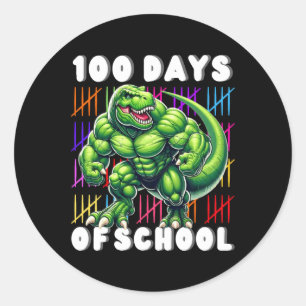 100 Tage T-rex Schule Lover Boys 100 Tage SC Runder Aufkleber