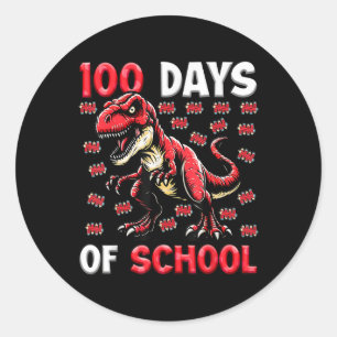 100 Tage T-Rex-Schulzeit Kinder Jungen 100. Runder Aufkleber