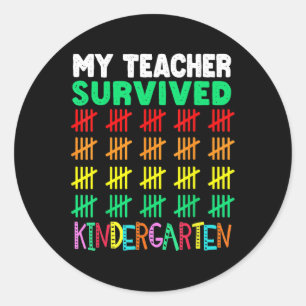 100 Tage T-Shirt Kinder 100 Tage Schulzeit Runder Aufkleber