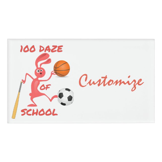 100-Tage-Tag der Schule Thunder_Cove Namenschild (Vorderseite)