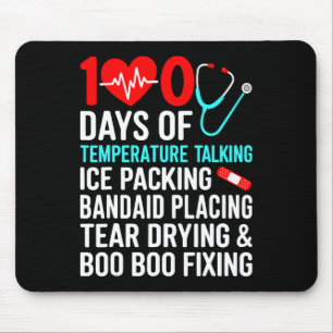 100 Tage Temperatur Schulkrankenschwester 100. Tag Mousepad