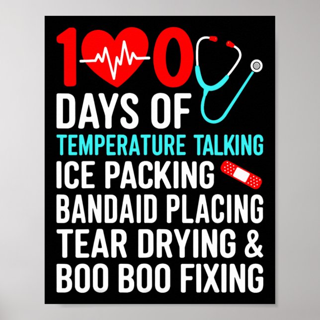 100 Tage Temperaturschulzeit 100 Tage Poster (Vorne)