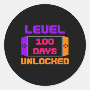 100 Tage ungezwungener 100. SchulGamer-Gaming-Tag Runder Aufkleber
