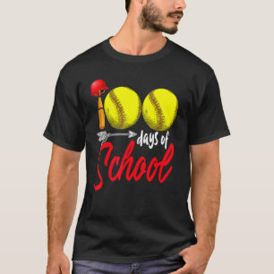 100 Tage Unterricht Softball Lehrer Kinder 100 Tag T-Shirt