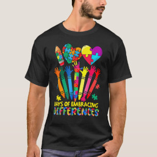 100 Tage Unterschiedlichkeit umarmen Autismus-Bewu T-Shirt