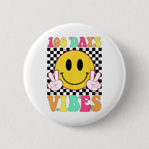 100-Tage-Vibes Retro-Lächeln Lehrer Kinder 100. Ta Button