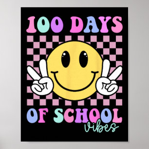 100 Tage Vibes Smile Teacher Boy Girl 100. Tag Poster