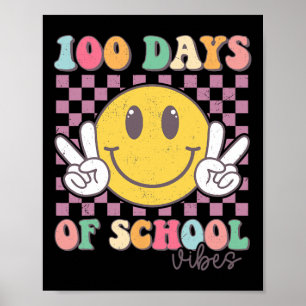 100 Tage Vibes Smile Teacher Boy Girl 100. Tag Poster