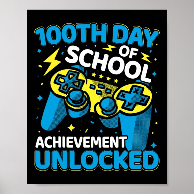 100 Tage Video-Spiel-Controller-Boys Mädchen Poster (Vorne)