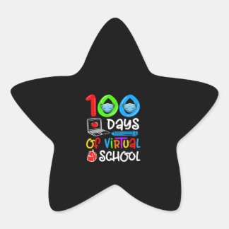 100 Tage virtuelle Schule online Stern-Aufkleber