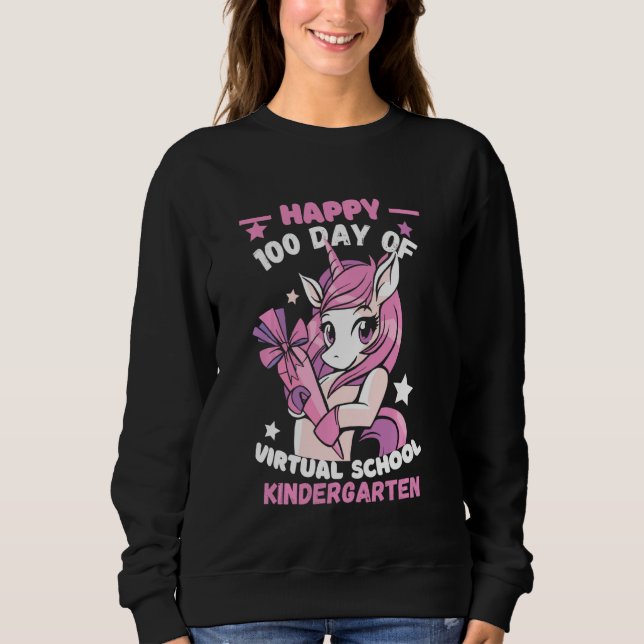 100 Tage virtueller Kindergartenlehrer Uni Sweatshirt (Vorderseite)