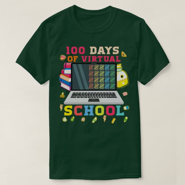 100 Tage virtueller Schullehrer oder Studentengesc T-Shirt (Design vorne)