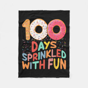 100 Tage voller Spaß Donut Liebhaber Groovy Ki Fleecedecke