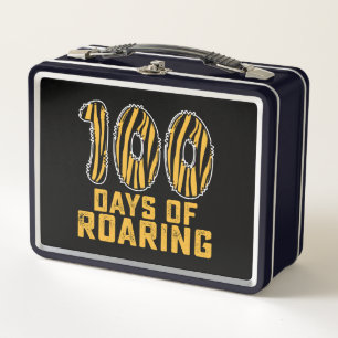 100 Tage vom brüllenden Tiger Lustig 100. Tag Schu Metall Brotdose