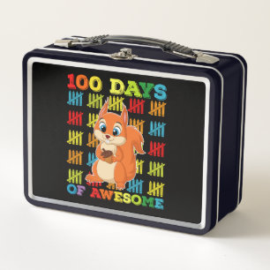 100 Tage von großartigem Eichhörnchen 100. Schulta Metall Brotdose