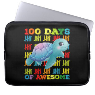100 Tage Von Großartiger Schildkröte 100. Schultag Laptopschutzhülle