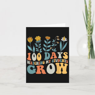100 Tage wachsende Boho Blume Lehrer 100. Tag Karte